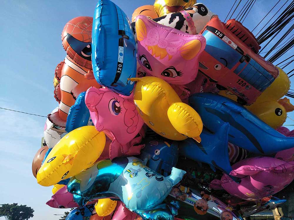 Balon Udara Balon Hidrogen Terbang Warna Warni Nemo Sepidermen Tayo