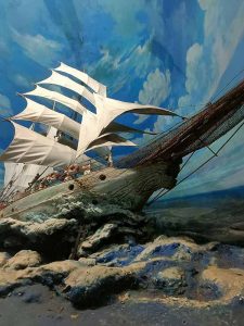 Diorama Kapal Dewa Ruci Ditengah Ombak Besar Pameran Kapal Di Museum