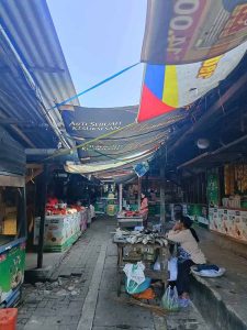Pedagang Ikan Menunggu Pembeli Lorong Pasar Tradisional