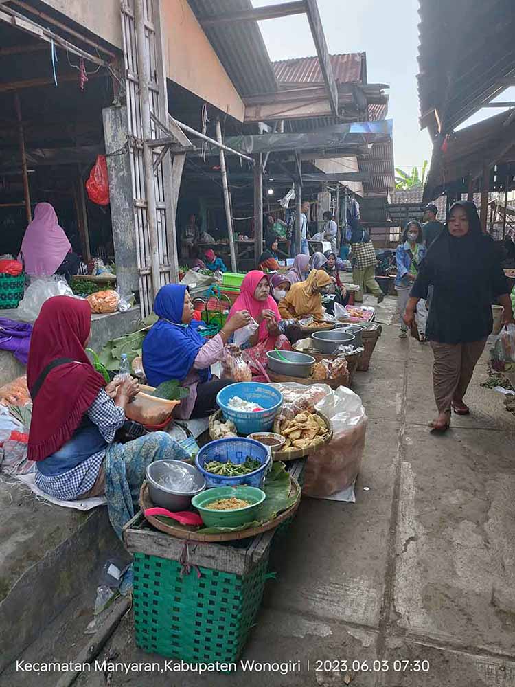 Pedagang Pecel Sayur Tahu Tempe Camilan Makanan Pasar Tradisional
