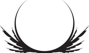 Abstract Winged Circle Emblem - Minimalist Design