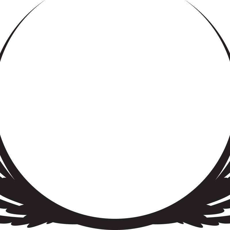 Abstract Winged Circle Emblem - Minimalist Design