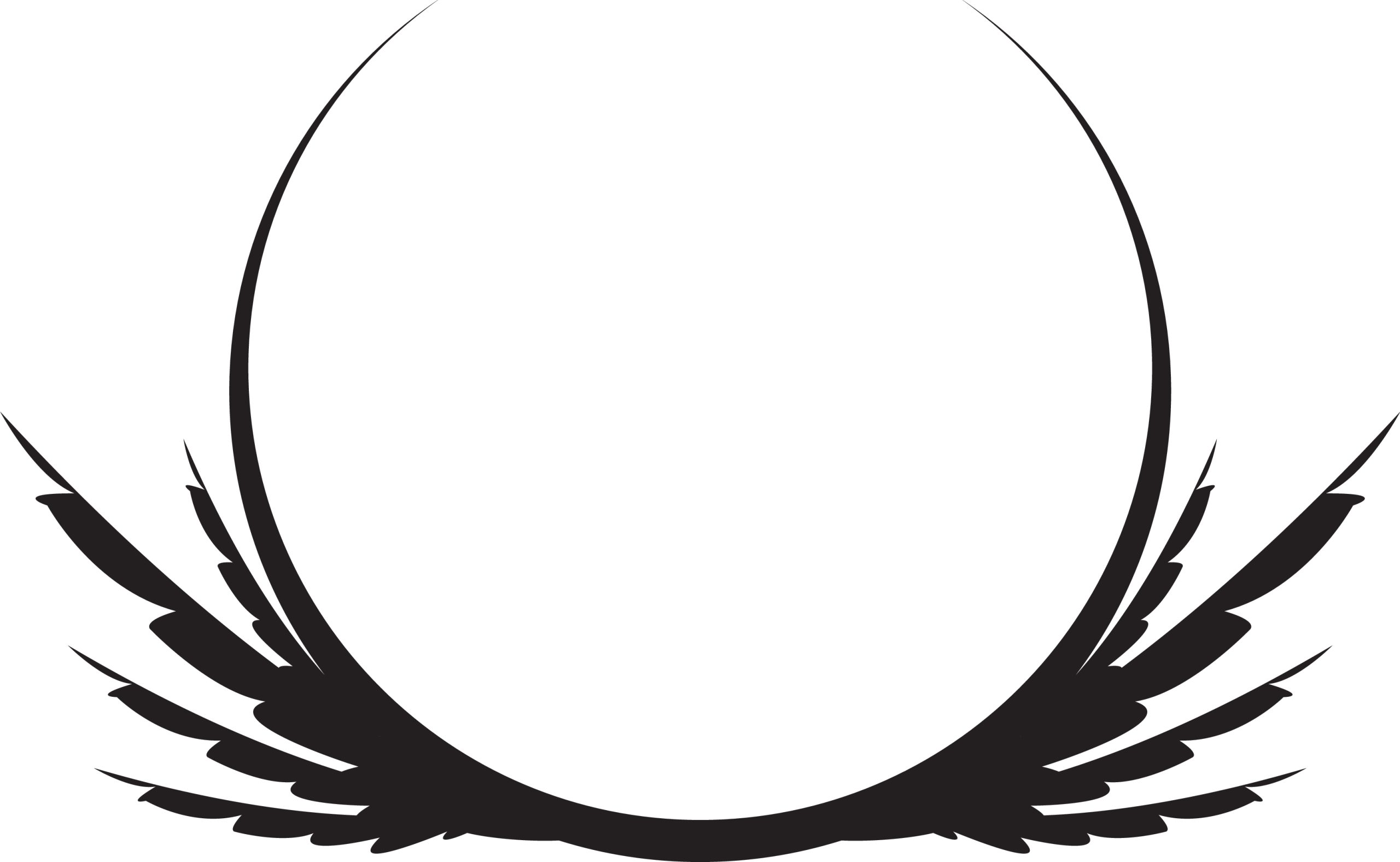 Abstract Winged Circle Emblem - Minimalist Design 1 Abstract Winged Circle Emblem - Minimalist Design