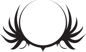 Ornate Circular Emblem with Stylized Wings Graphic Design