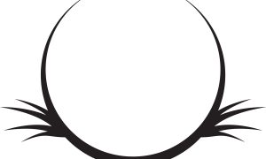 Minimalist Abstract Circle with Grass Blades - Clean Design Element