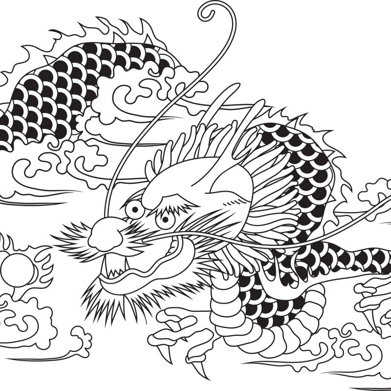 Traditional Chinese Dragon Illustration - Majestic Mythical Creature