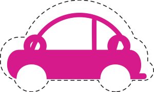 Pink Car Icon Cutout