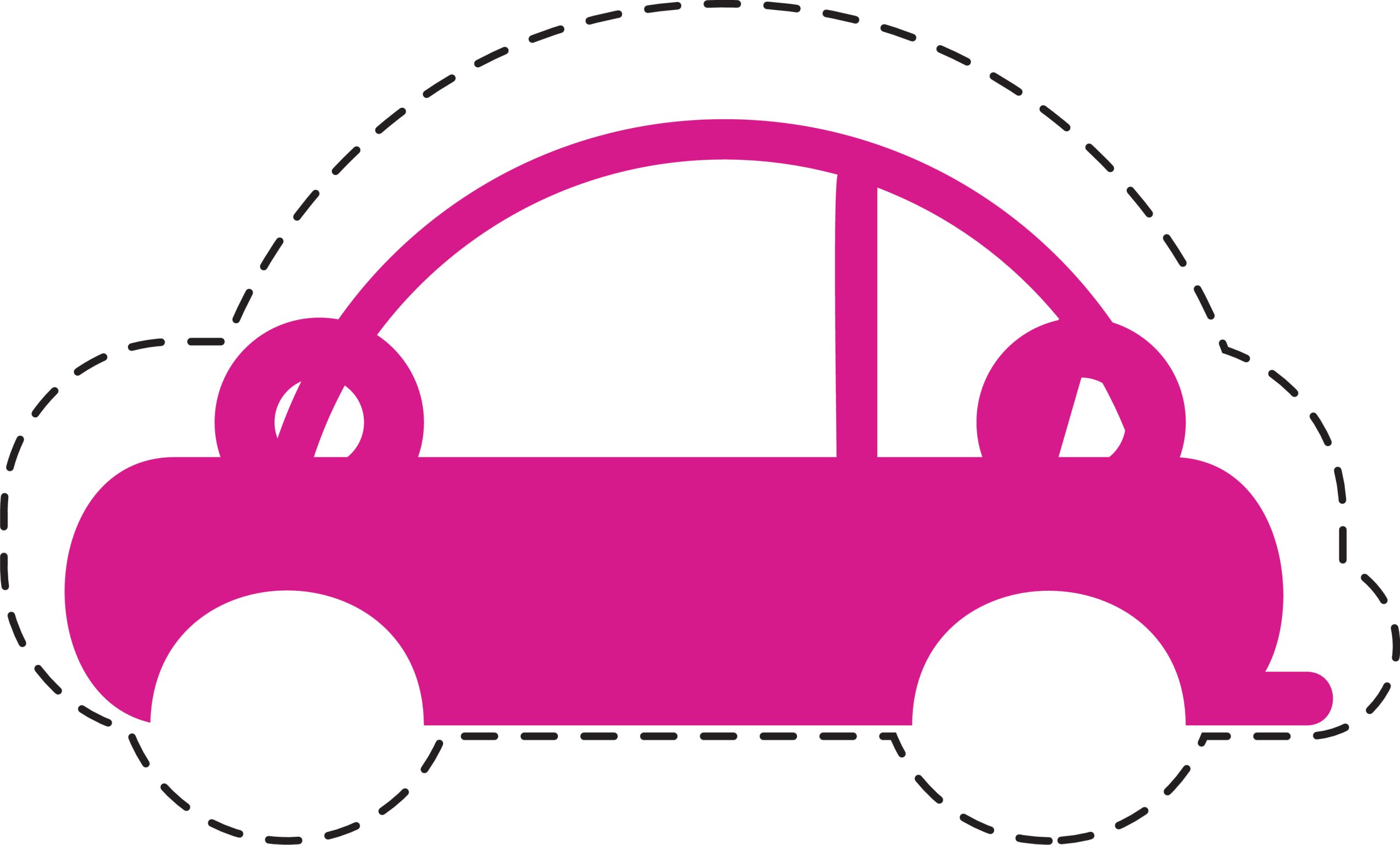 Pink Car Icon Cutout