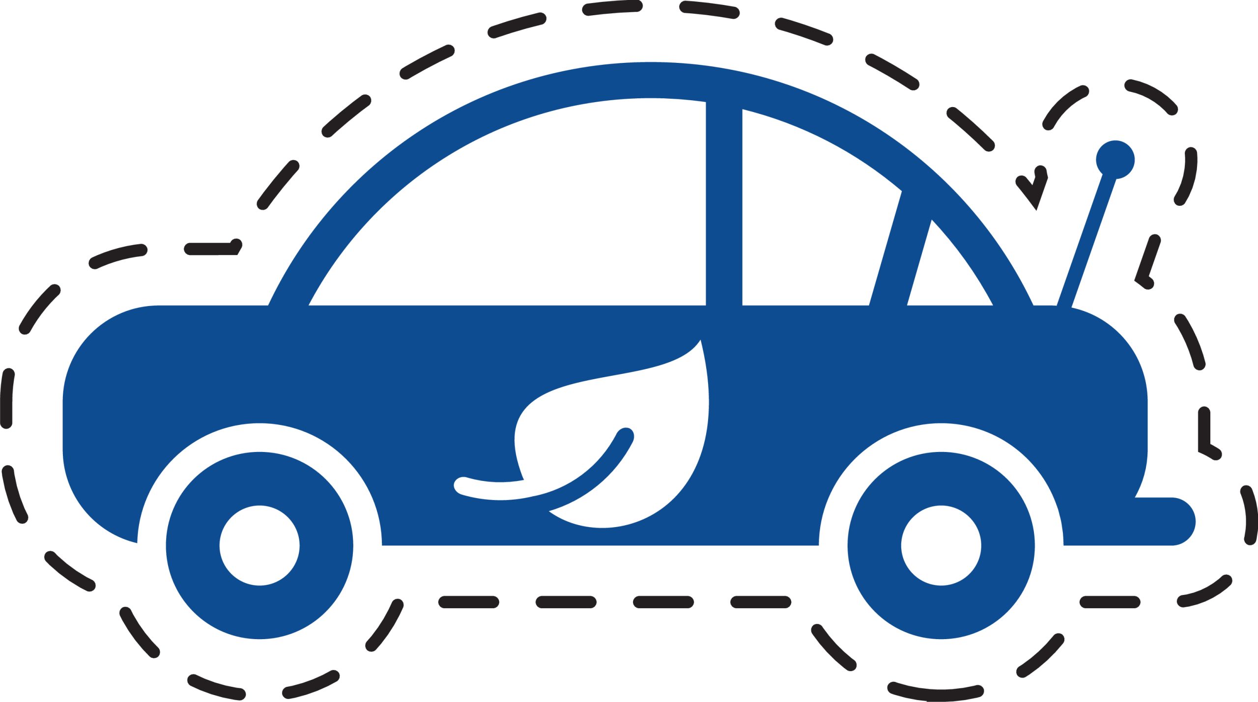 Eco Car Icon with Leaf Symbol, Green Transportation Concept