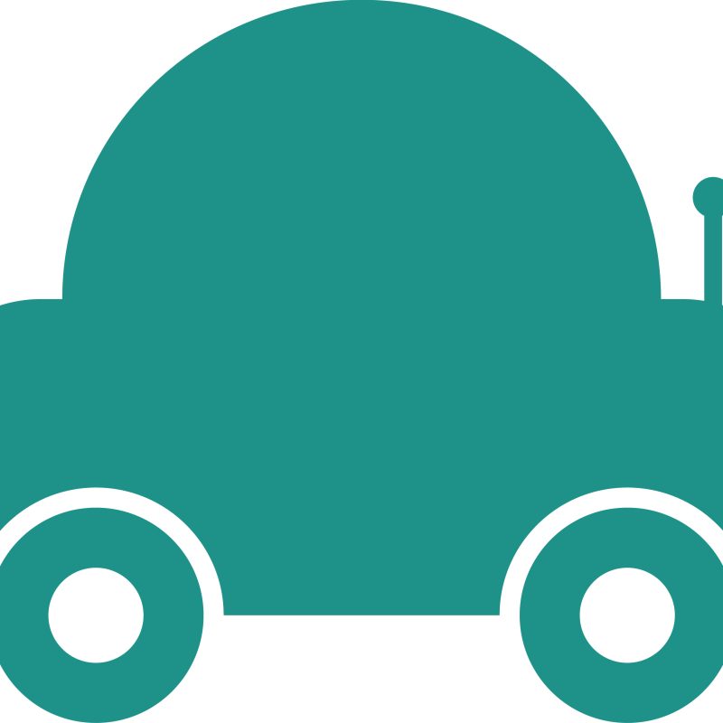 Teal Car Icon - Simple Vector Illustration for Transportation and Travel