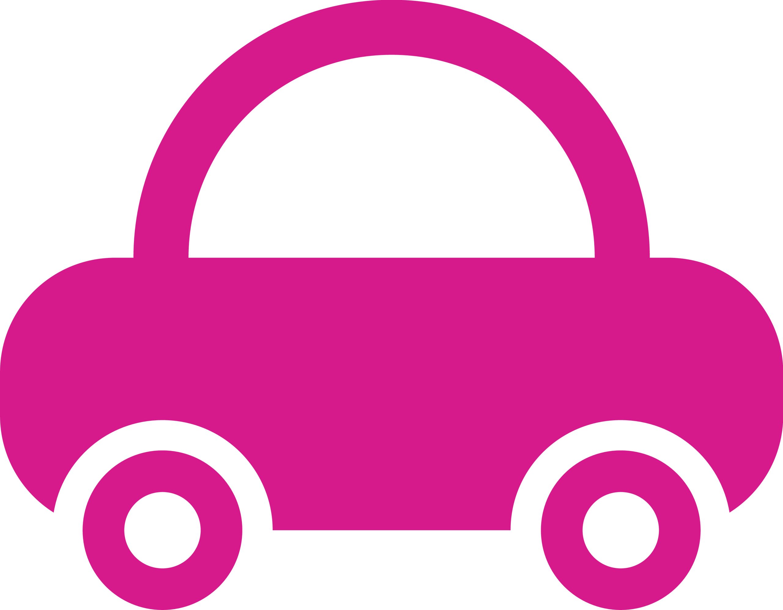 Pink Car Icon: Simple, Modern Silhouette for Transportation and Design
