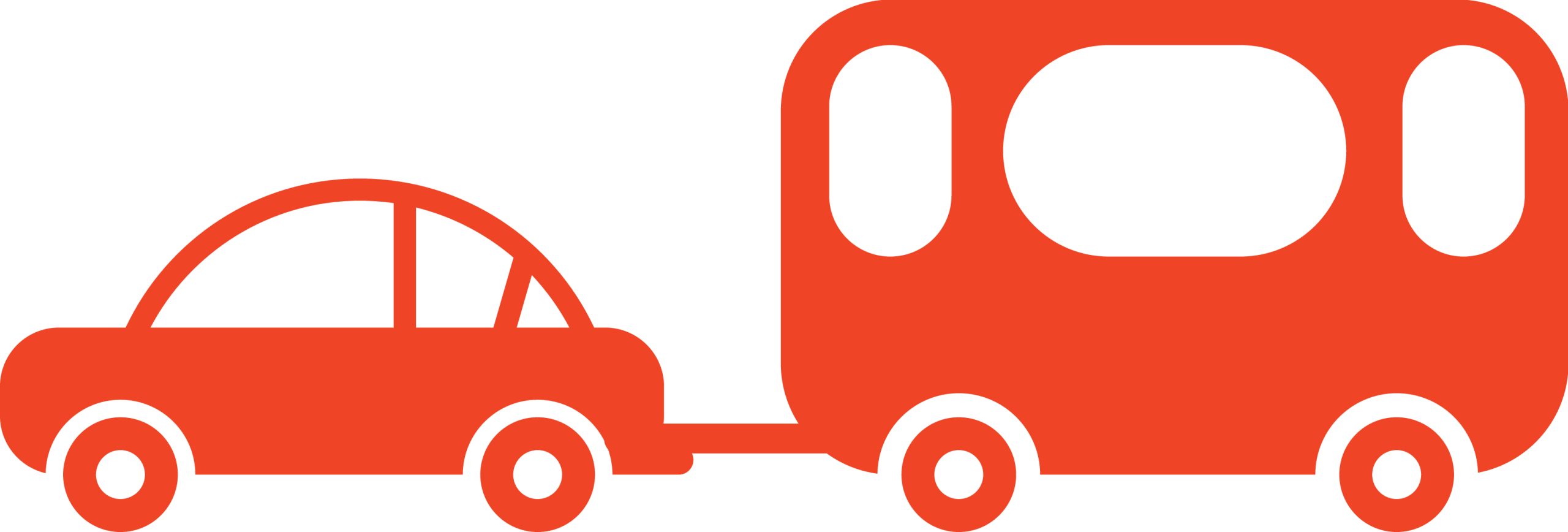 Car Towing Camper Trailer Icon - Travel and Holiday Vector Graphic 1 Car Towing Camper Trailer Icon - Travel and Holiday Vector Graphic