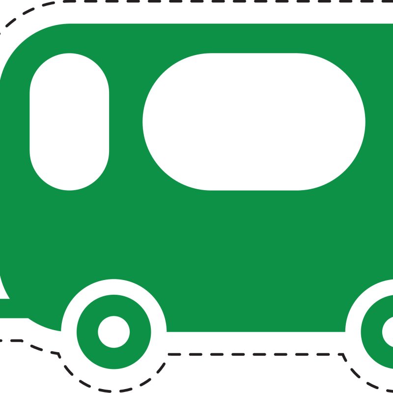 Green Caravan Icon Sticker - Travel and Camping Symbol