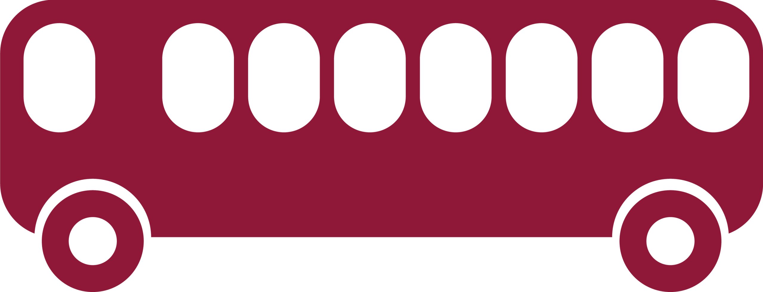 Maroon Bus Icon - Simple Vector Illustration