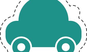 Teal Car Icon Sticker Cutout