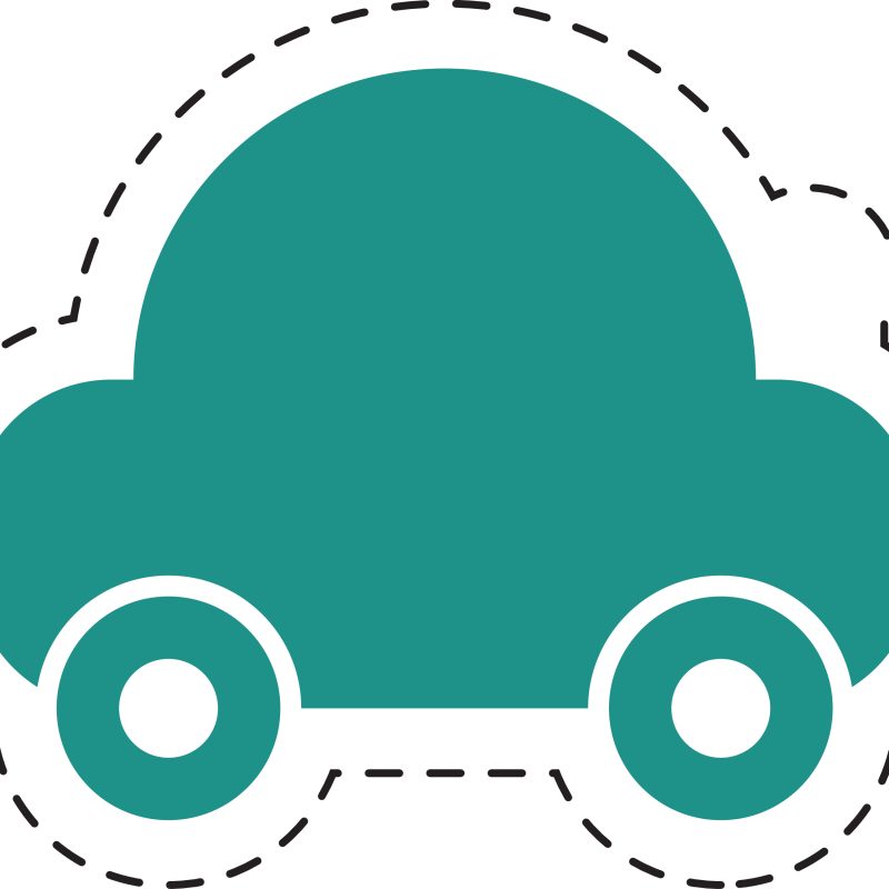 Teal Car Icon Sticker Cutout