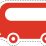 Red Caravan Icon with Dashed Border, Simple Vector Illustration
