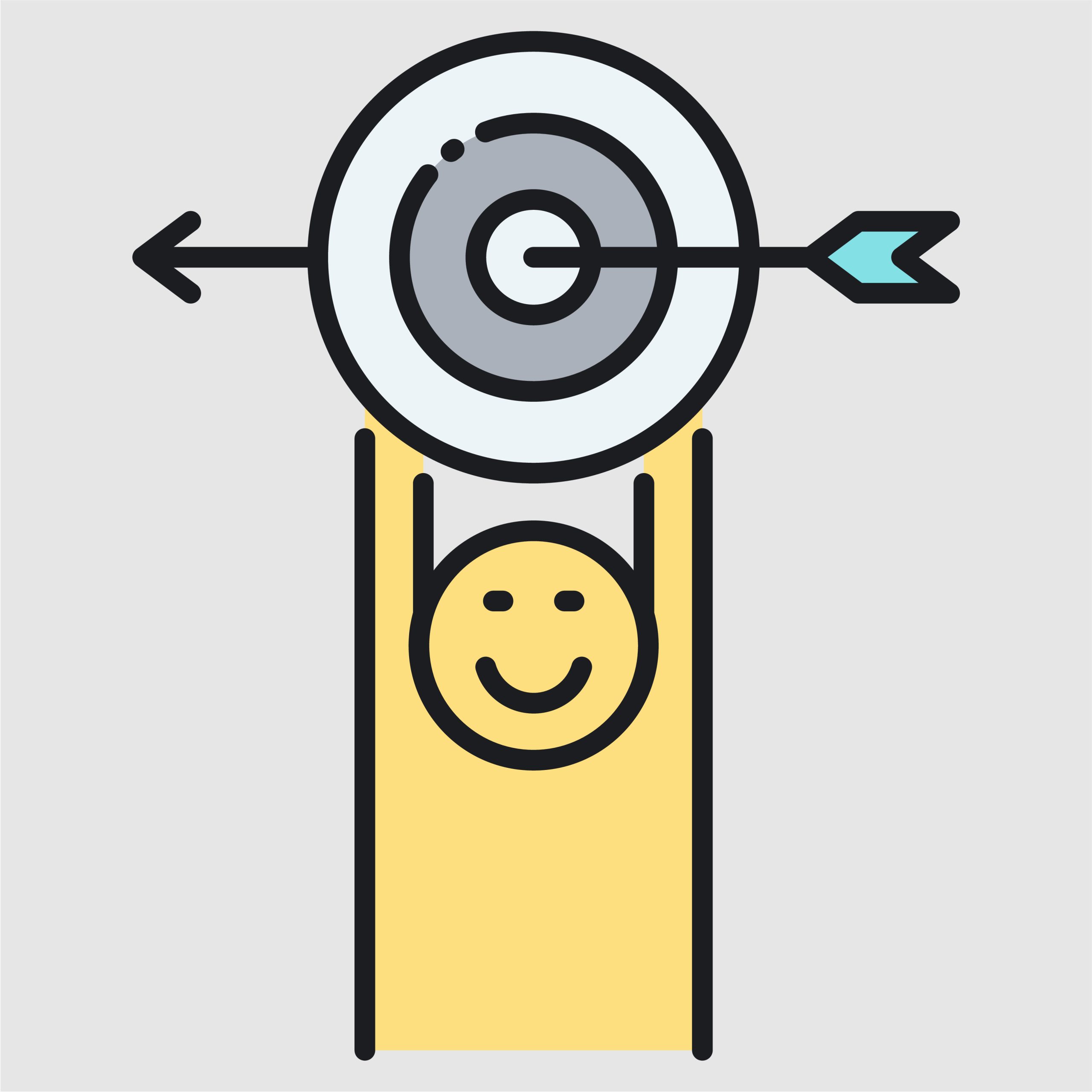 Person Holding Target with Arrow, Achieving Goal, Business Success Concept 1 Achieving Goals icon