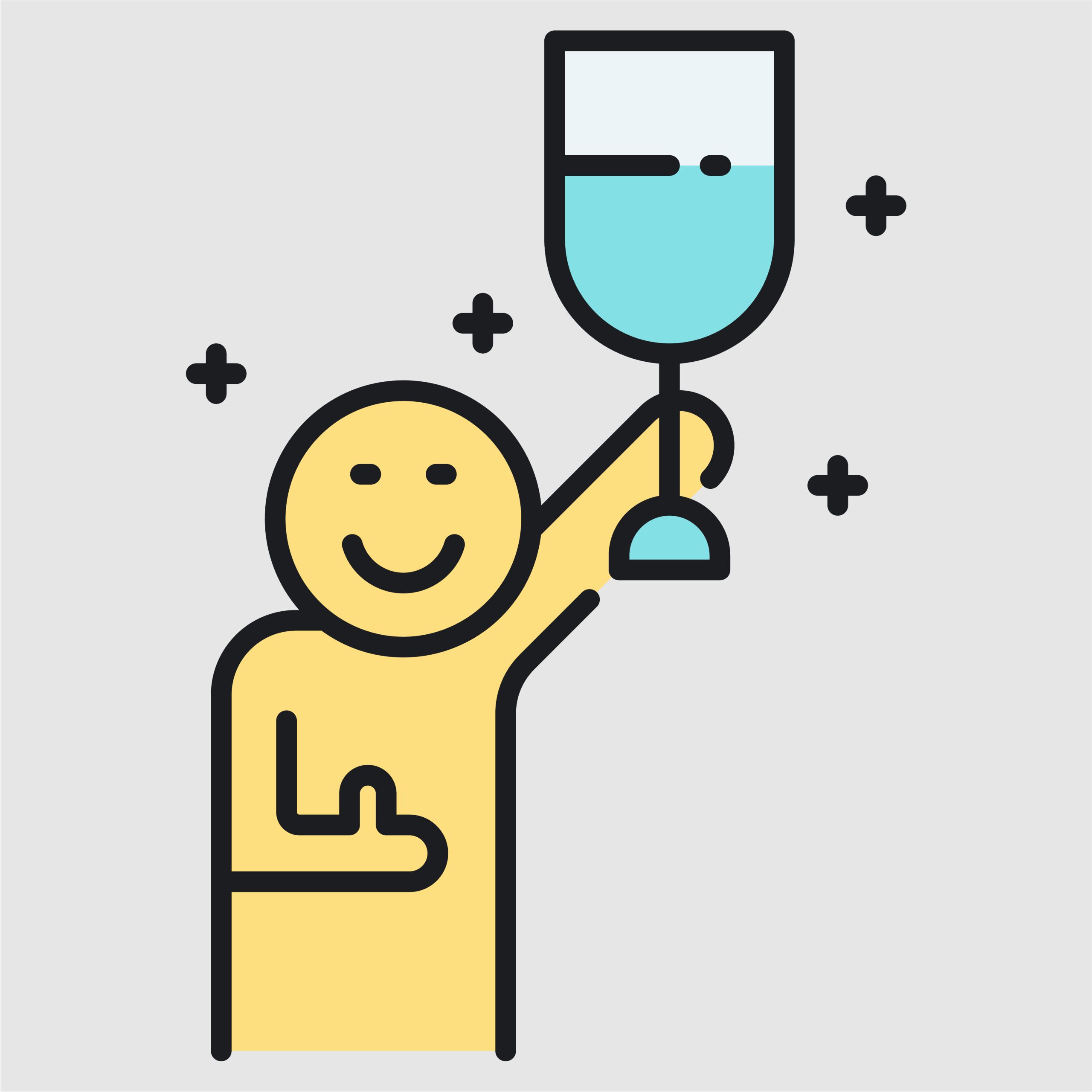 Happy Person Toasting with Drink, Celebration Icon 1 Celebration icon