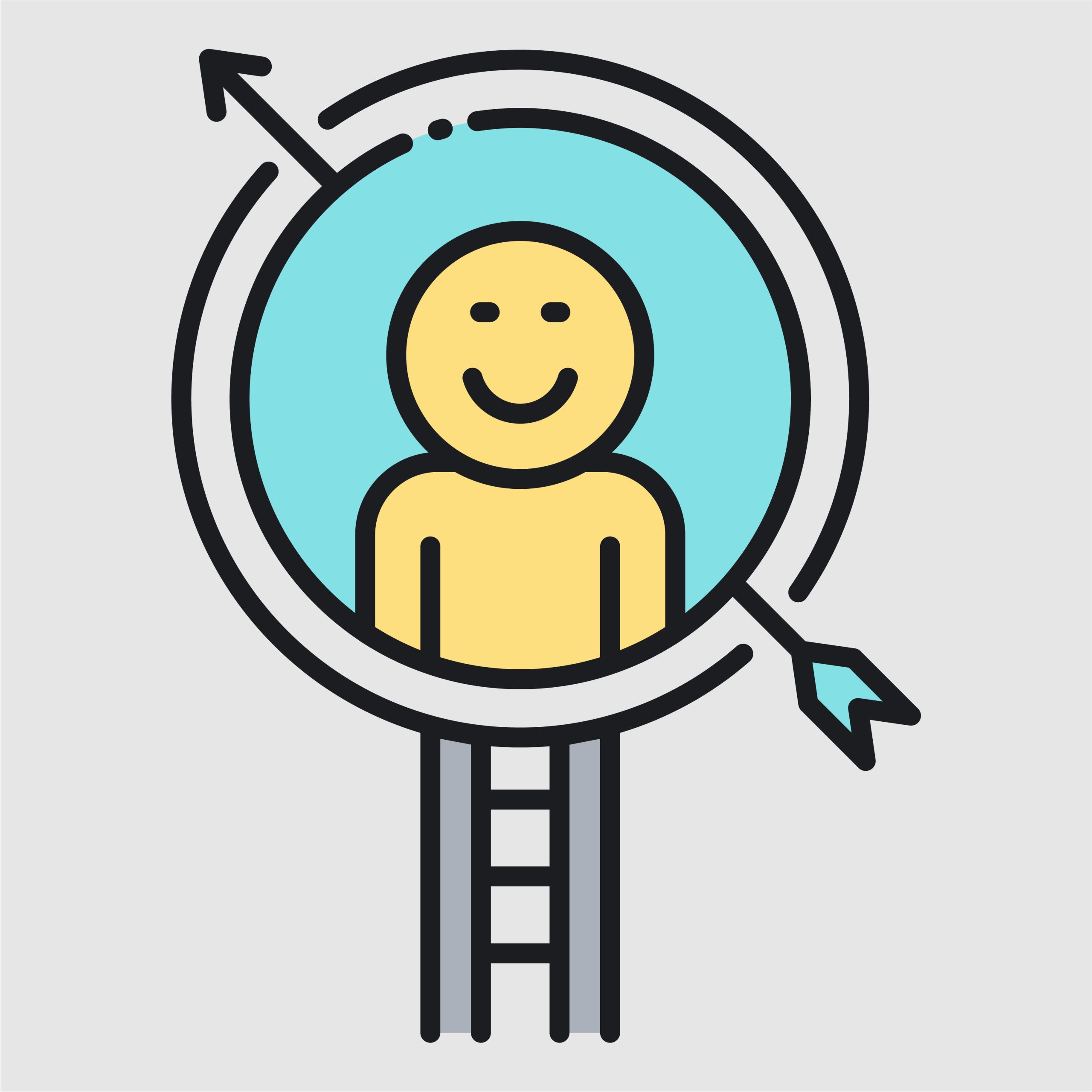 Targeted User Icon with Arrow and Ladder, Digital Marketing Concept 1 Head Hunting icon
